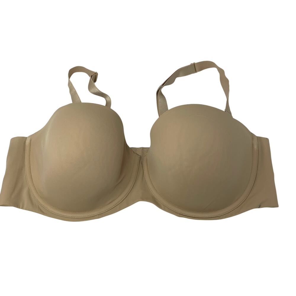 Cacique Lightly Lined Multi-Way Strapless Bra Womens Size 46D Nude Beige